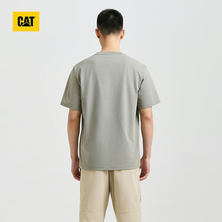 CAT卡特24春夏男户外棉感舒适经典logo印花圆领短袖T恤 绿色 2XL