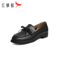 红蜻蜓乐福鞋女2024夏季软底时尚中老年人单鞋 WZB14031黑色36