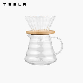 TESLA 特斯拉 玻璃滴滤咖啡套装高硼硅玻璃材质竹木滤杯托