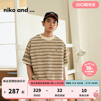 niko and ... T恤男2024春夏新款时尚潮流条纹休闲日系短袖114555