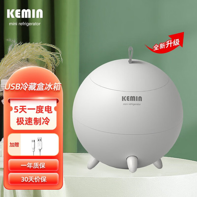 kemin 科敏 10L迷你型小冰箱车家两用租房宿舍学生寝室单人用mini母乳制冷 多功能USB冷藏盒 车家两用 冰箱 4L