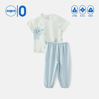 aqpa 婴儿内衣套装夏季纯棉睡衣男女宝宝衣服薄款分体短袖 怪小兽 130cm