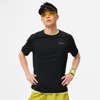 LI-NING 李宁 短袖T恤男士2024款跑步系列速干夏季透气圆领针织运动服