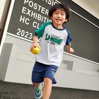 LI-NING 李宁 儿童短袖T恤男小童2024款运动生活系列夏季圆领运动服