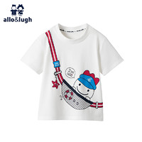allo&lugh 阿路和如 7A抑菌男童t恤儿童短袖2024夏季新款中大童印花可爱舒适