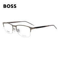 HUGO BOSS 男女款光学镜架银色半镜框黑银色镜腿眼镜框眼镜 1306F SVK 57MM