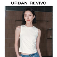 URBAN REVIVO 夏季女无袖圆领修身背心 UWH440038 本白 S