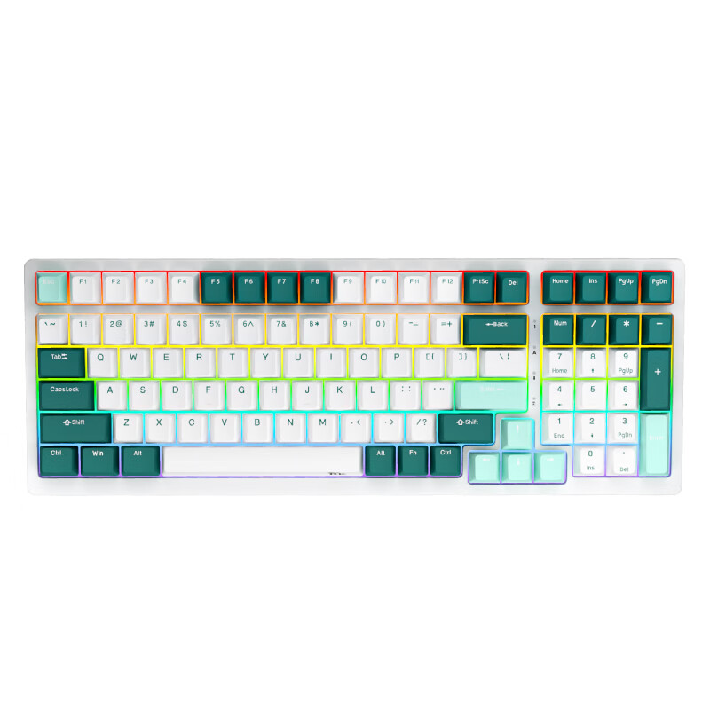 ROYAL KLUDGE RK98Pro 100键 三模机械键盘 水绿版