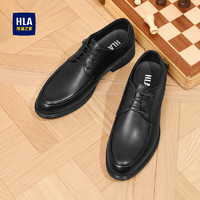 HLA 海澜之家 皮鞋男士舒适正装商务皮鞋经典德比鞋HAAPXM1DAL068 黑色42