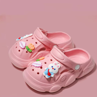儿童洞洞鞋 小兔粉色