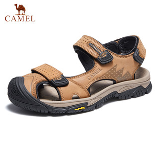 CAMEL 骆驼 男鞋2024夏季真皮软底运动沙滩鞋防滑户外休闲男包头凉鞋