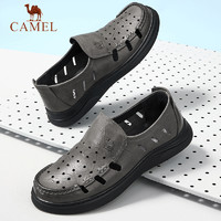 CAMEL 骆驼 2024夏季新款镂空透气软底舒适牛皮耐磨休闲商务凉鞋男士皮鞋