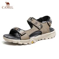 CAMEL 骆驼 男鞋2023年夏季新款牛皮运动休闲凉鞋男户外魔术贴真皮沙滩鞋