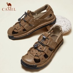 CAMEL 骆驼 男鞋2023年夏季新款户外质感牛皮包头凉鞋防滑休闲凉皮鞋男