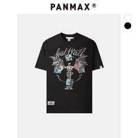 PANMAX 潘·麦克斯 大码男装休闲美式印花潮牌加大宽松帅气夏季新品纯棉T恤男