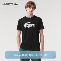 LACOSTE法国鳄鱼男装24年休闲百搭短袖T恤TH8937 258/黑色 6 /185