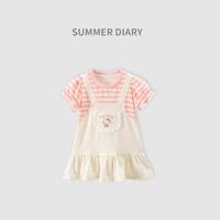 Hello Kitty 2024年夏款婴幼儿女童装灵动百褶连体裙子