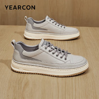 YEARCON 意尔康 男鞋2024简约系带板鞋潮流运动休闲鞋 96481W 灰色 43