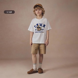 TEENIE WEENIE 小熊童装24夏季新款男童柔软舒适凉感圆领T恤