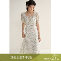 DUSHU 独束 大码女装优雅小碎花法式氛围感连衣裙2024年夏季新款