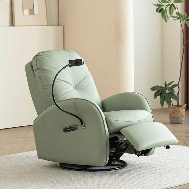 新品发售：趣享意家 撑腰多功能电动懒人沙发 抹茶绿猫抓皮 单电机