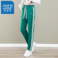 百亿补贴：JEANSWEST 真维斯 直筒休闲裤2023年秋冬新款高腰韩版宽松显瘦减龄梨形运动裤