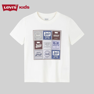 Levi's李维斯童装儿童短袖t恤24夏男童半袖白色上衣 糖果白 150/72(M)