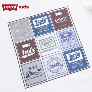 Levi's李维斯童装儿童短袖t恤24夏男童半袖白色上衣 糖果白 150/72(M)
