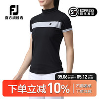 FOOTJOY 高尔夫服装女装FJ春夏女士短袖套头衫运动舒适透气短袖T恤 81944-黑/灰 L