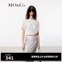 MO&Co.2024夏【抗菌防螨】趣味甜点印花短袖T恤MBD2TEET51 芦笋白色 XS/155