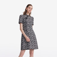 歌莉娅 GLORIA 夏季  提花旗袍连衣裙  1C4R4K41A 65C浅灰底黑玫瑰提花 XS