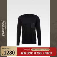 zimmerli 齐穆里Zimmerli男士针织圆领长袖T恤 8520-21090 暗蓝色_491 M