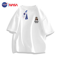 NASA GISS 官方潮牌联名短袖T恤男纯棉宽松舒适上衣半袖男打底衫 白色 L