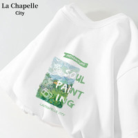 La Chapelle City 拉夏贝尔纯棉短袖T恤女夏季2024新款宽松休闲百搭清新文艺风