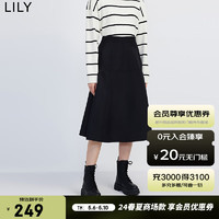 LILY 2024春新款女装 小黑裙 510黑 L