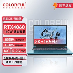 COLORFUL 七彩虹 将星X15 i9-13900HX/RTX4060 165Hz高色域独显2K屏笔记本