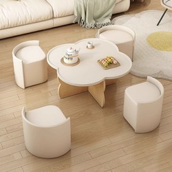 奶油风茶几客厅2023新款小户型现代简约设计师创意网红圆形茶桌