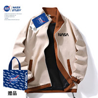 NASA 春秋新款潮牌情侣外套男士开衫宽松休闲麂皮绒夹克男上衣服
