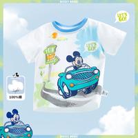 Disney baby 夏季款男童短袖T恤婴幼轻薄户外宝宝米奇印花儿童套装