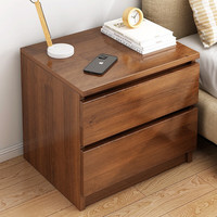 宜造（YIZAO）床头柜现代简约创意轻奢高级感小柜子卧室收纳柜简易收纳柜床边柜 【加宽】双抽大衫胡桃色40cm