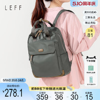 LEFF 帆布双肩包女2024新款14寸电脑包旅行大容量学生书包通勤背包