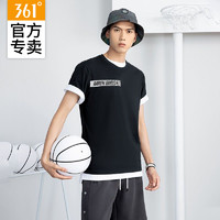 361° 361运动t恤男2023夏季新款宽松跑步篮球服男士轻薄透气运动短袖