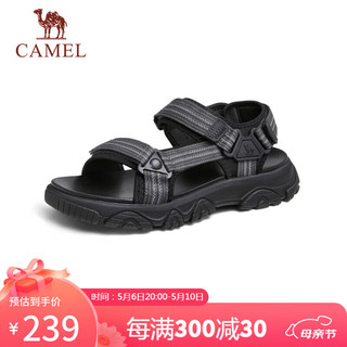 骆驼（CAMEL）男士户外运动增高凉鞋休闲沙滩鞋 G14M547605 黑色 39