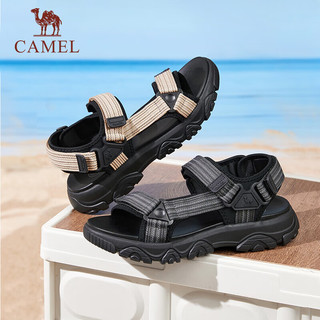 骆驼（CAMEL）男士户外运动增高凉鞋休闲沙滩鞋 G14M547605 黑色 39