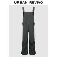 URBAN REVIVO 女士美式休闲工装宽松收腰背带裤 UWL640038 中灰 XXS