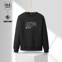 HLA 海澜之家 男士字母刺绣长袖卫衣 HNZWW3W055A 黑色 M