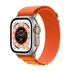 Apple 苹果 Watch Ultra 智能手表 49mm GPS+蜂窝网络款 钛金属原色表壳 橙色高山回环式表带 中号（GPS、血氧、ECG）