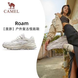 骆驼（CAMEL）漫游户外复古慢跑鞋女休闲运动 K23S09L7014-1 米白/香芋紫 37 【女】密网7014-1，米白/香芋紫