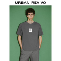 URBAN REVIVO 男士创意贴章短袖T恤 UMF440071 中灰 XS