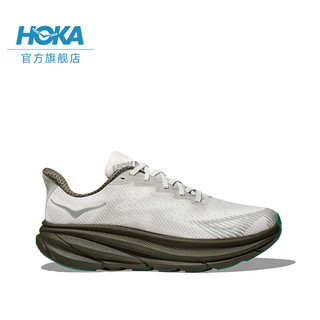 HOKA ONE ONE男女款夏克利夫顿9防水特别版CLIFTON 9 GTX TS透气 雾灰色/麦青色 37